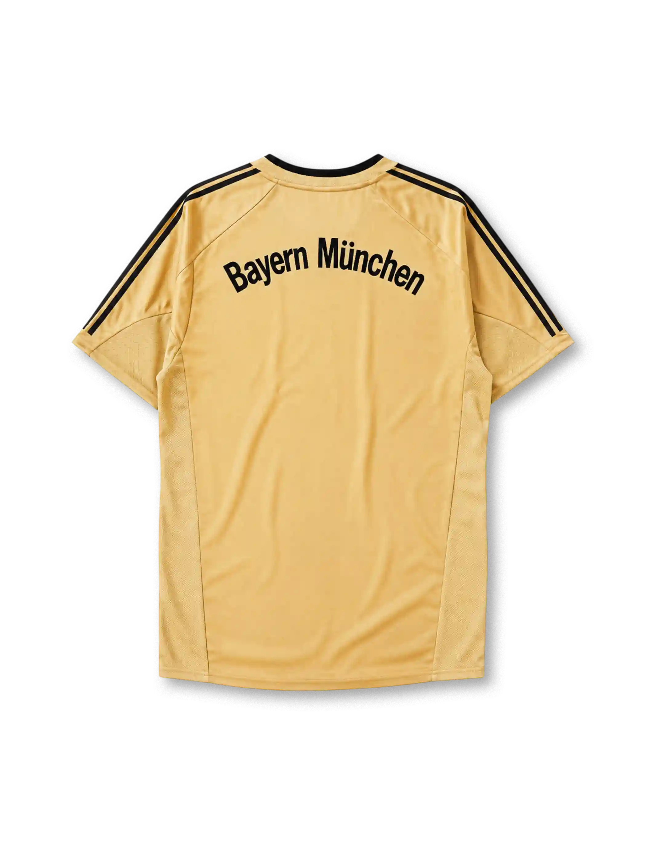 골드-블랙 컬러의 바이에른 뮌헨 2004-05 어웨이 레트로 유니폼