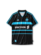 ERICSSON 스폰서 로고가 있는 올랭피크 마르세유 1999/00 서드 레트로 유니폼