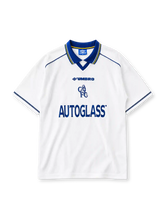 AUTOGLASS 스폰서 로고가 있는 첼시 1998-2000 어웨이 레트로 유니폼
