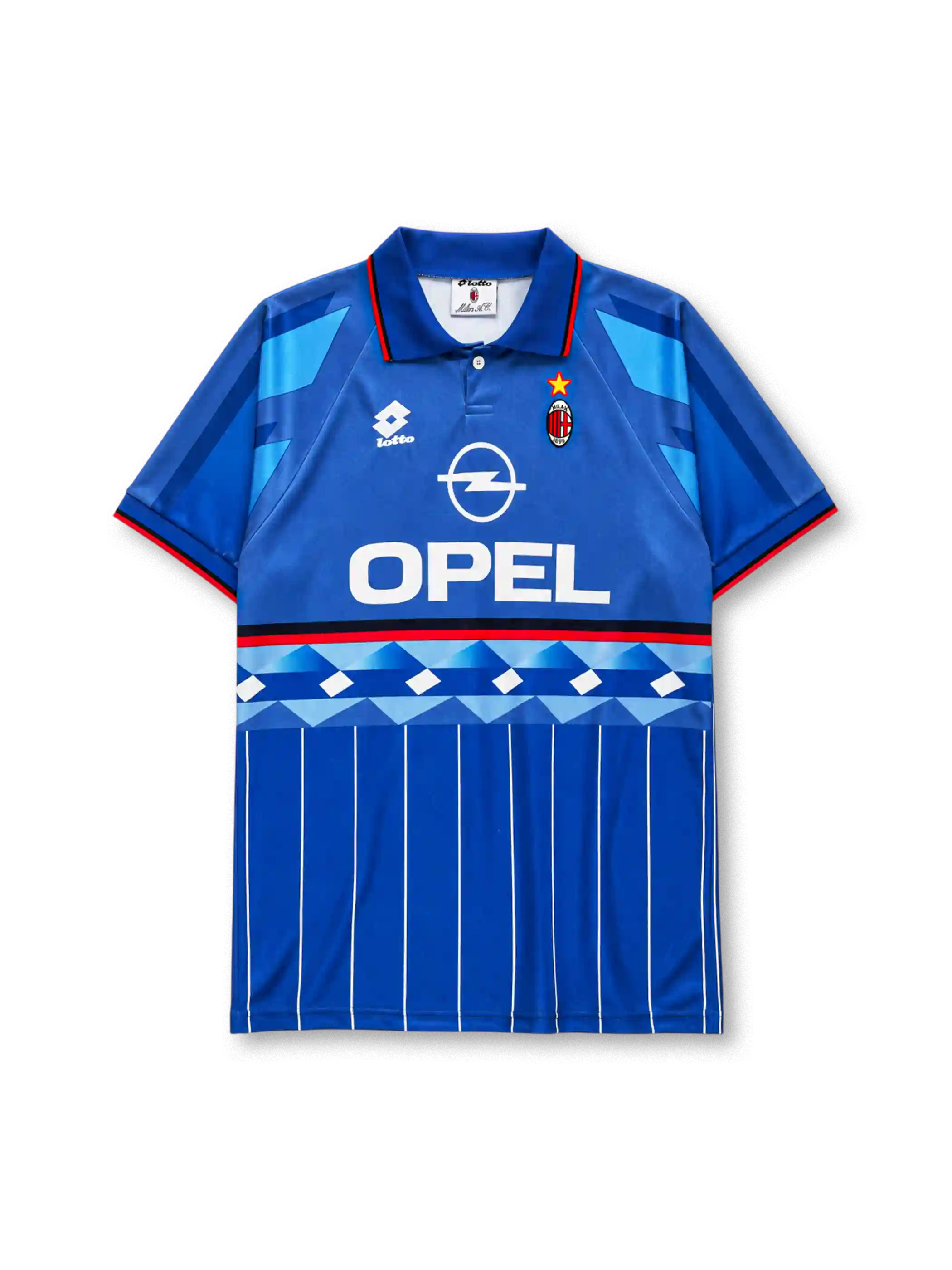 OPEL 스폰서 로고가 있는 AC 밀란 1995/96 서드 레트로 유니폼