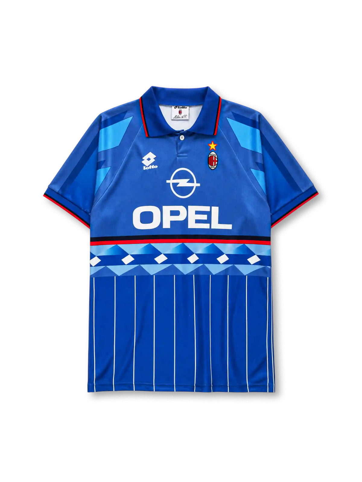 OPEL 스폰서 로고가 있는 AC 밀란 1995/96 서드 레트로 유니폼