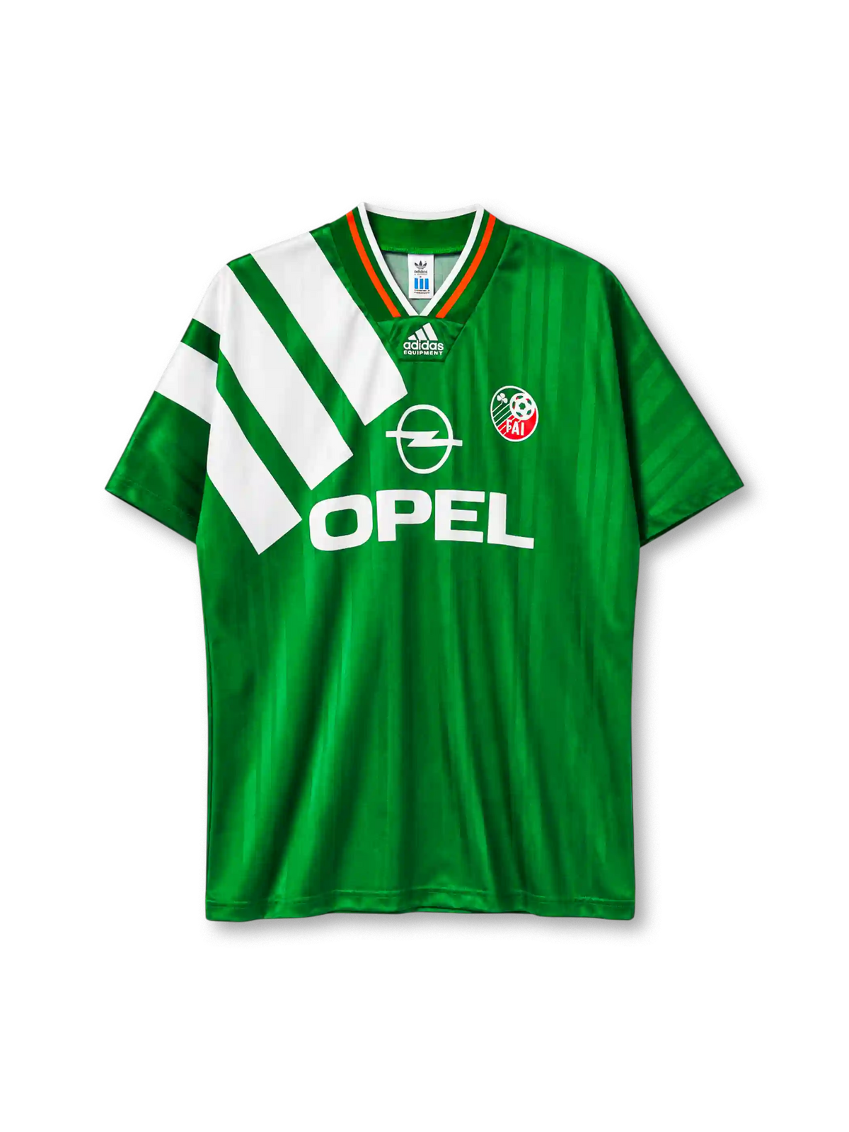 OPEL 스폰서 로고가 있는 아일랜드 1992-94 홈 레트로 유니폼