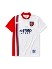 MCEWAN'S LAGER 스폰서 로고가 있는 레인저스 FC 1996/97 어웨이 레트로 유니폼