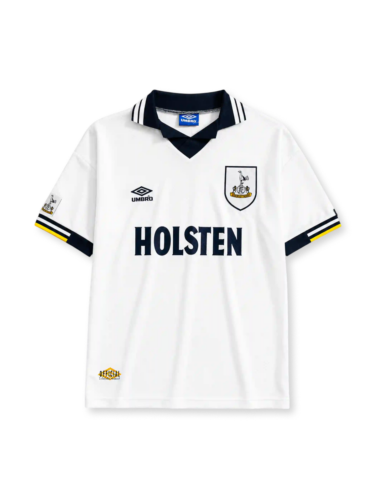 HOLSTEN 스폰서 로고가 있는 토트넘 홋스퍼 1994/95 홈 레트로 유니폼