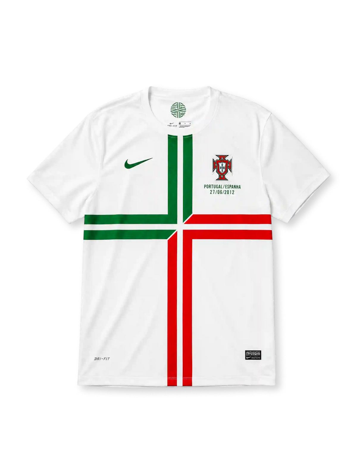 PORTUGAL/ESPANHA 27/06/2012 기념 자수가 있는 포르투갈 2012-13 어웨이 레트로 유니폼 반팔