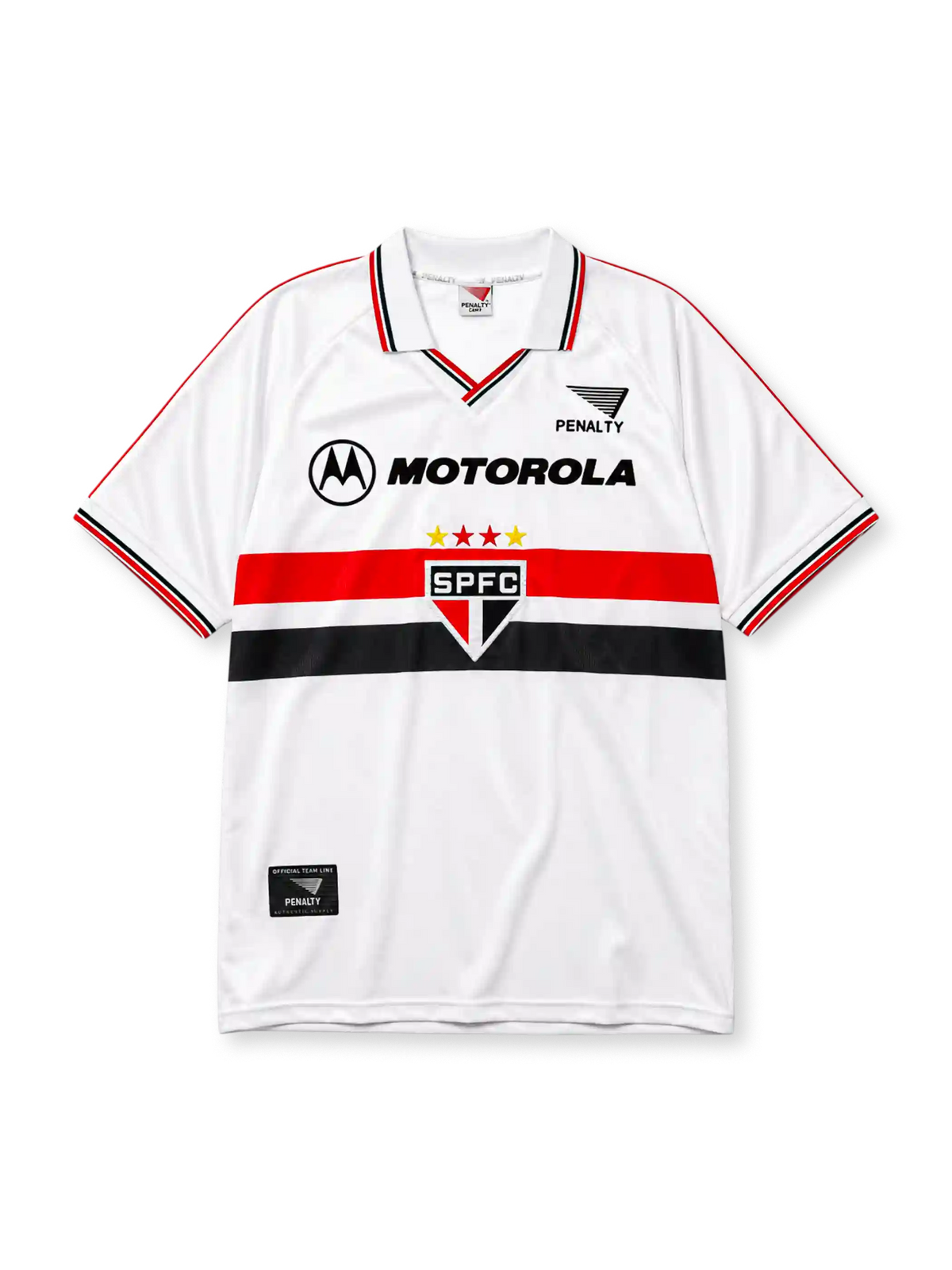네 개의 별 엠블럼이 특징인 상파울루FC 2000 홈 레트로 유니폼