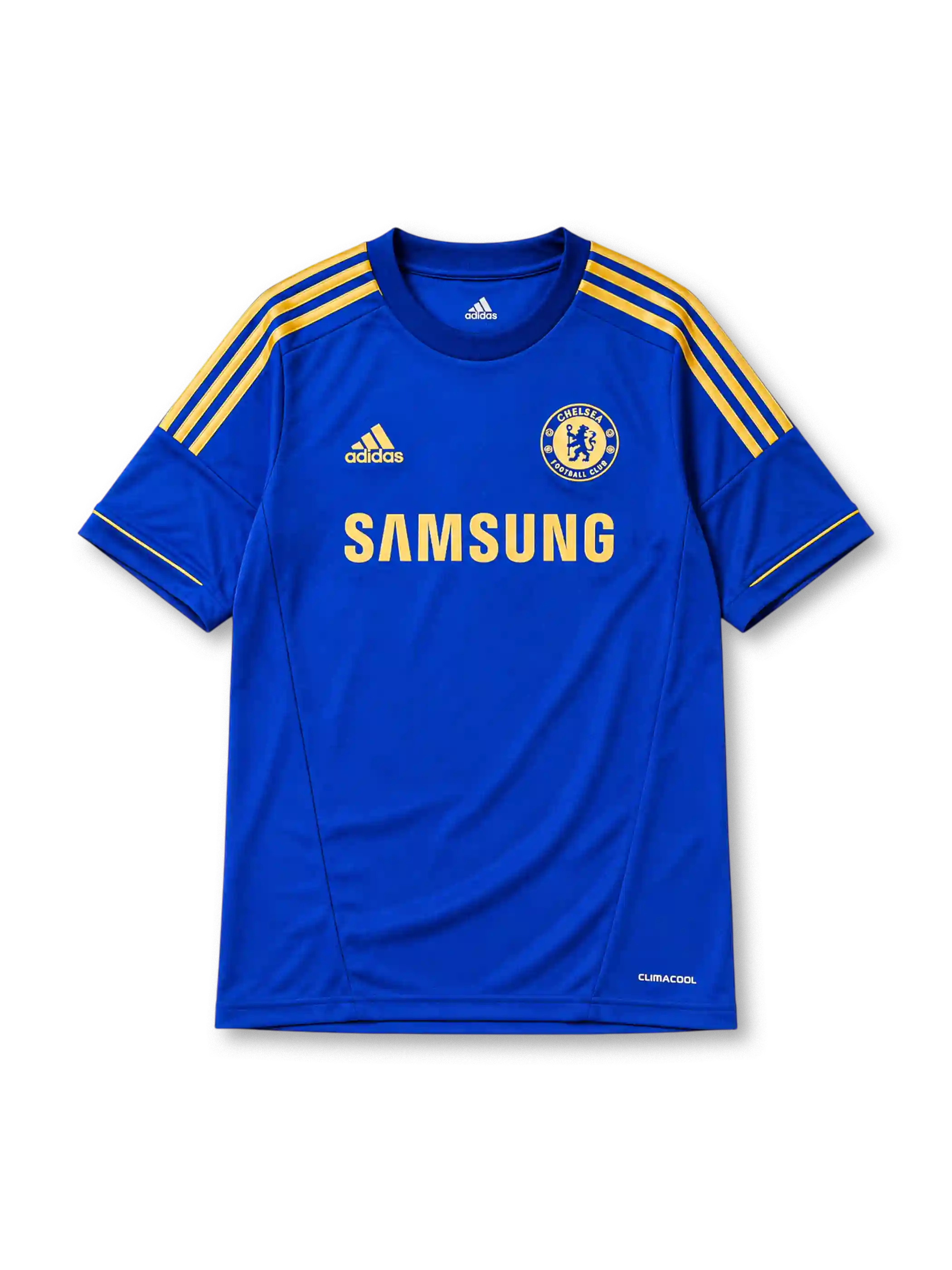 로열블루 바탕에 SAMSUNG 로고의 첼시 2012-13 홈 레트로 유니폼