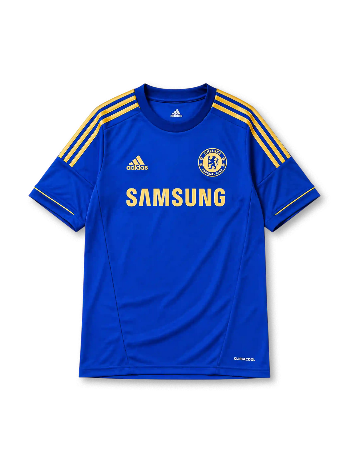 로열블루 바탕에 SAMSUNG 로고의 첼시 2012-13 홈 레트로 유니폼